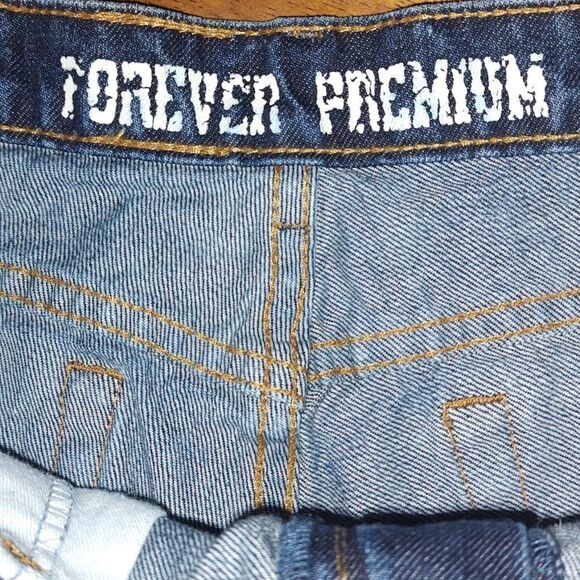 Forever Premium denim jean rough hem short shorts Sz 30 - Picture 5 of 7